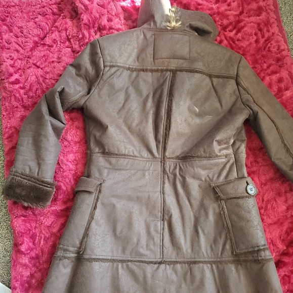 VINTAGE GADZOOKS~ RETRO BROWN FAUX FUR LINED JACKET! - Picture 13 of 16
